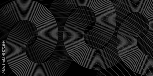 gradient black geometric abstract background overlap layer on dark space with waves lines decoration. Minimalist modern graphic design nice good simple art