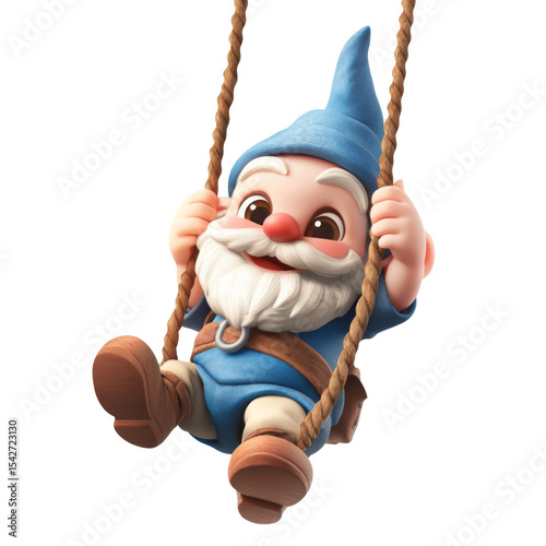 Cute cartoon gnome. Christmas red santa claus. Generative AI