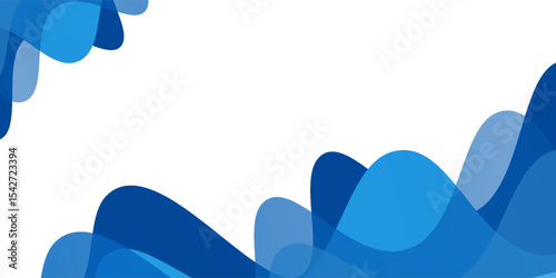 Blue gradient wave layer white background  wavy lines feeling of  art horizontal sky scene modern