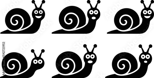 Snail vector illustration set of cute snails cartoon snail drawing snail image snail graphic snail art editable stock vector illustration