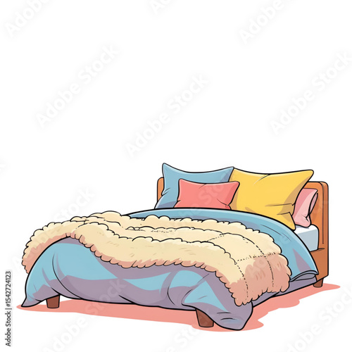 bed with pillows