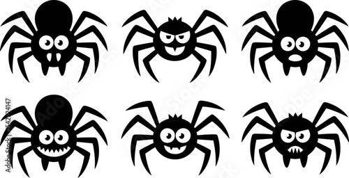 Halloween spider vector illustration set cute spider cartoon halloween design spider graphic spider clip art spider editable stock vector illustration
