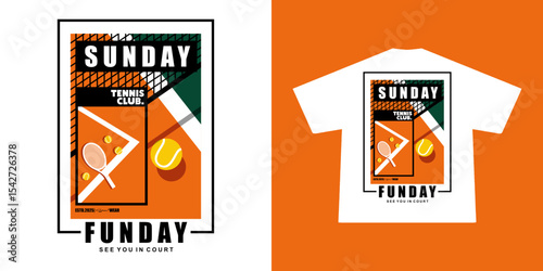 Aesthetic illustration of tennis t shirt design, vector graphic, typographic poster or tshirts street wear and Urban style