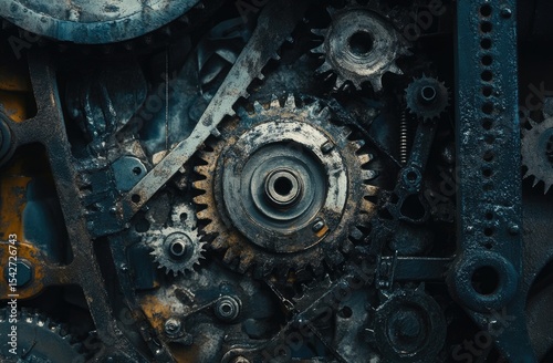 Close-up of intricate gears and metal parts