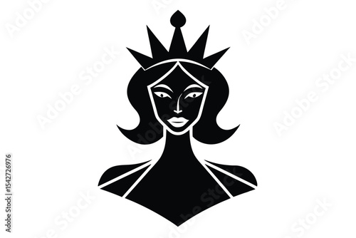 Minimalist drag queen silhouette with crown