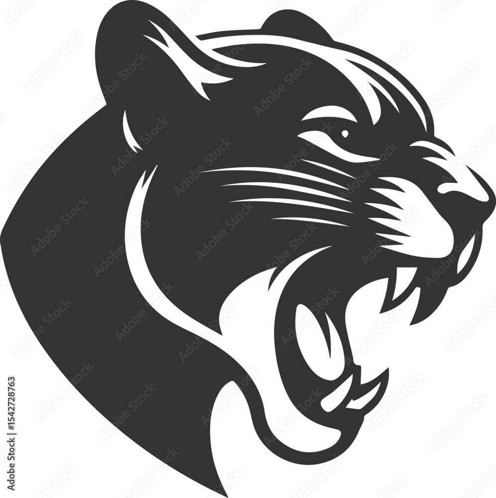 Fototapeta premium Black cougar vector