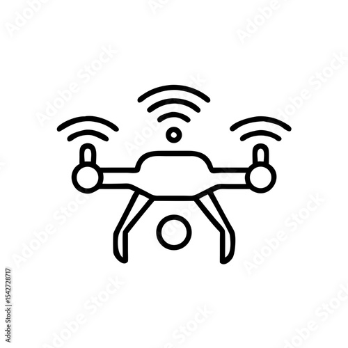 Vector AI-powered drone with surveillance capabilities outlined  