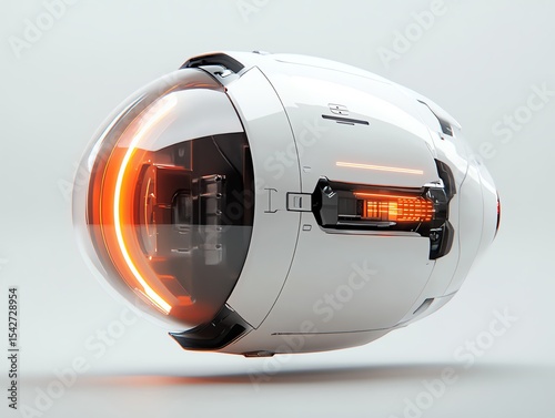 A futuristic booster with a levitating core that pulses softly
