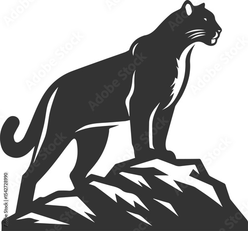 Black cougar vector
