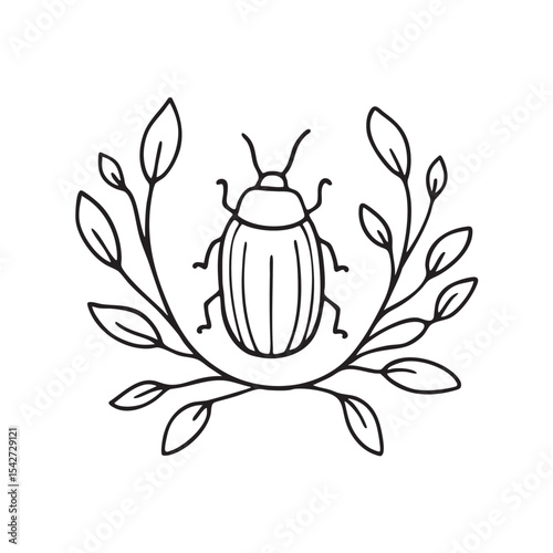 A bug climbing through twigs in the thick underbrush