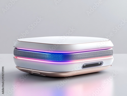 A futuristic WiFi booster designed with dynamic, moving LED patterns