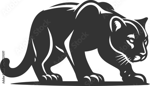 Black cougar vector