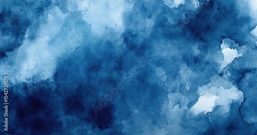 Abstract watercolor wash in shades of blue and white
