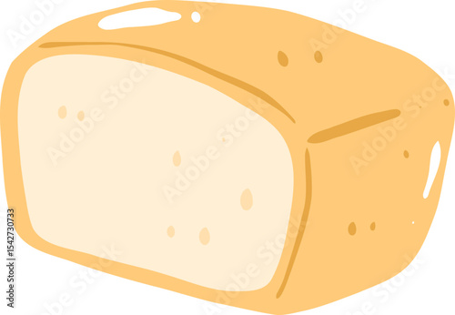 Bread Illustration, Cute Bakery Clipart, Simple Breakfast Food Graphic