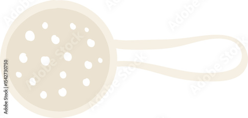 Beige Colander Illustration, Cute Kitchen Utensil Clipart, Kawaii Cooking Tool Graphic

