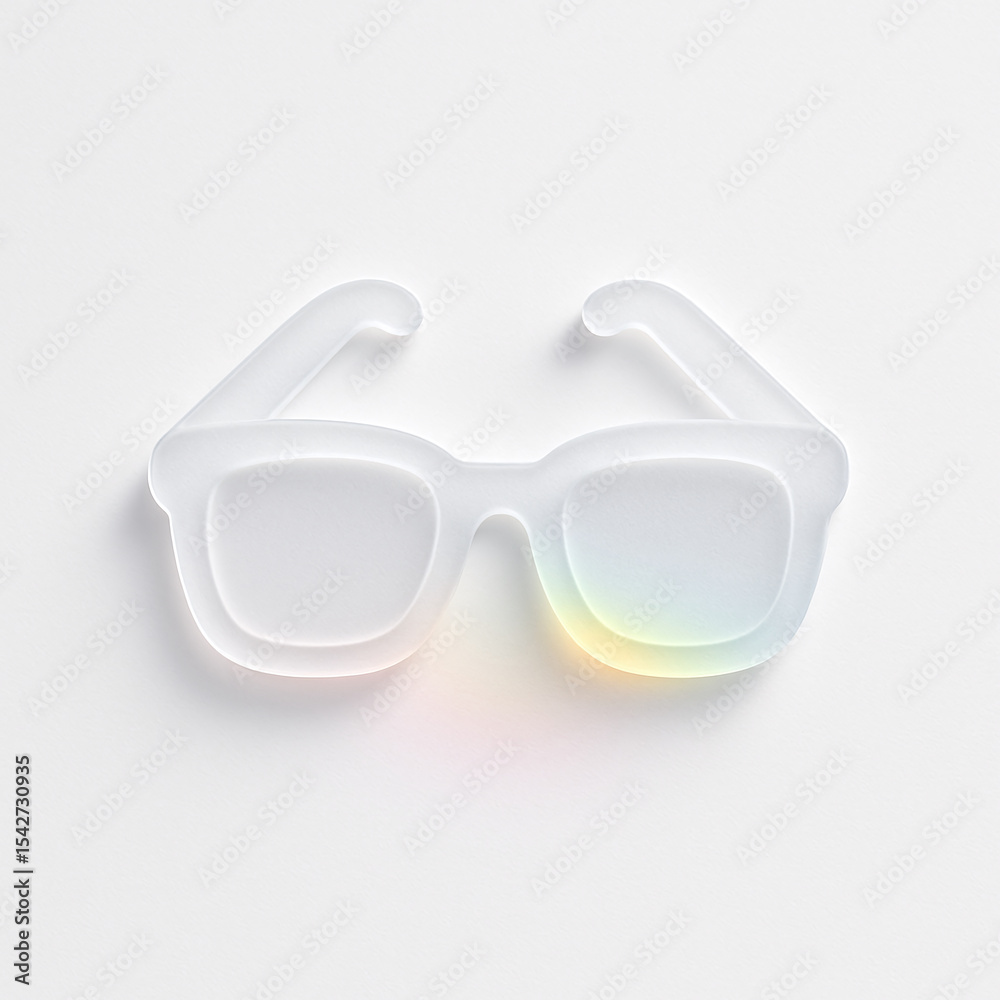Fototapeta premium frosted glass texture sunglasses with gentle rainbow crystalline refraction