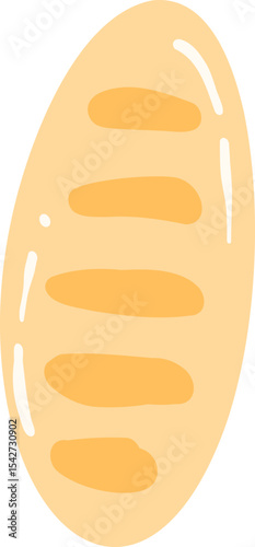 Loaf of Bread Illustration, Cute Bakery Clipart, Kawaii Baked Food Graphic

