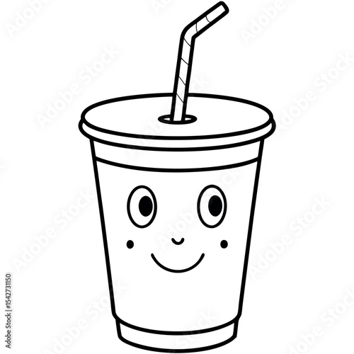  Cup with a straw vector illustration.
