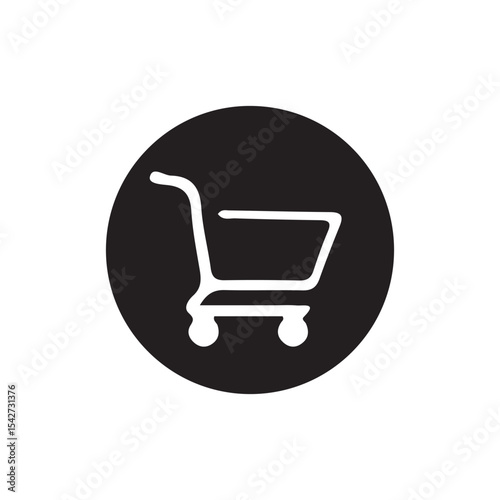 shopping cart icon on white background