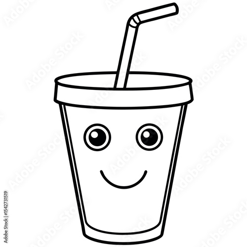  Cup with a straw vector illustration.
