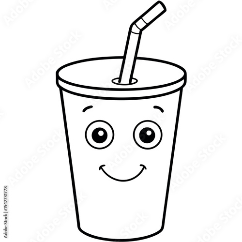  Cup with a straw vector illustration.
