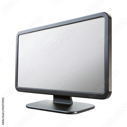 3d realistic computer monitor mockup isolated on transparent background