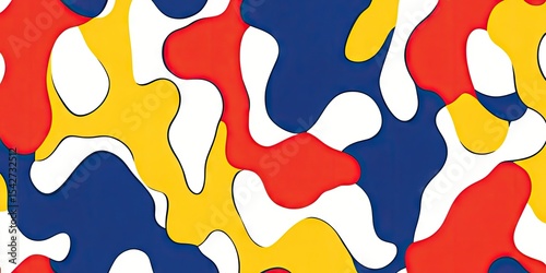 Abstract camouflage pattern in primary colors