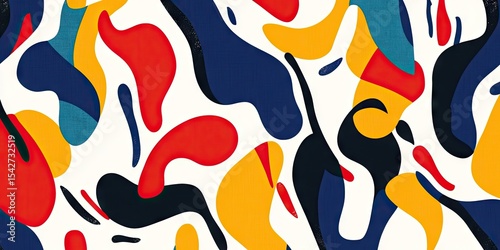 Abstract pattern of vibrant, organic shapes
