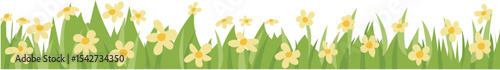 Layered Lawn Landscape vector grass and ground border for nature, garden and landscape design