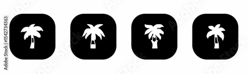 Coconut palm icon in flat. A coconut palm icon design. Stock vector.