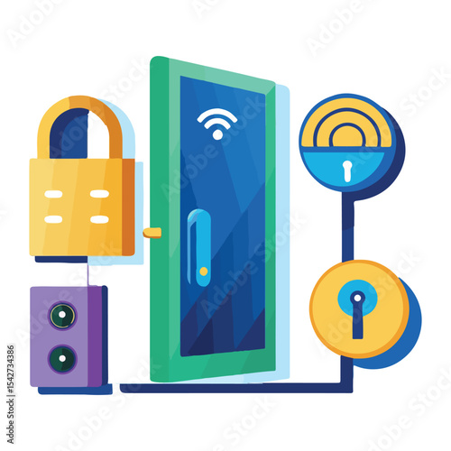 Smart Home Security System Wireless Door Lock, Keypad, and Security Camera Integration for Enhanced Home Protection