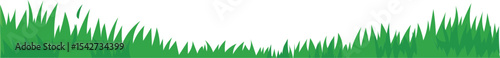 Flower Line over Yellow Grass vector grass and ground border for nature, garden and landscape design