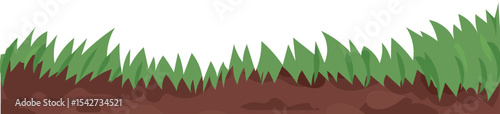 Clean Lawn Outline vector grass and ground border for nature, garden and landscape design