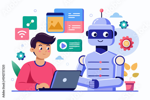 AI bot and programmer designing app features
