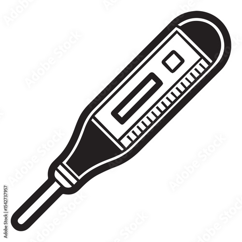 Digital Thermometer Icon Accurate Temperature Measurement Device Illustration