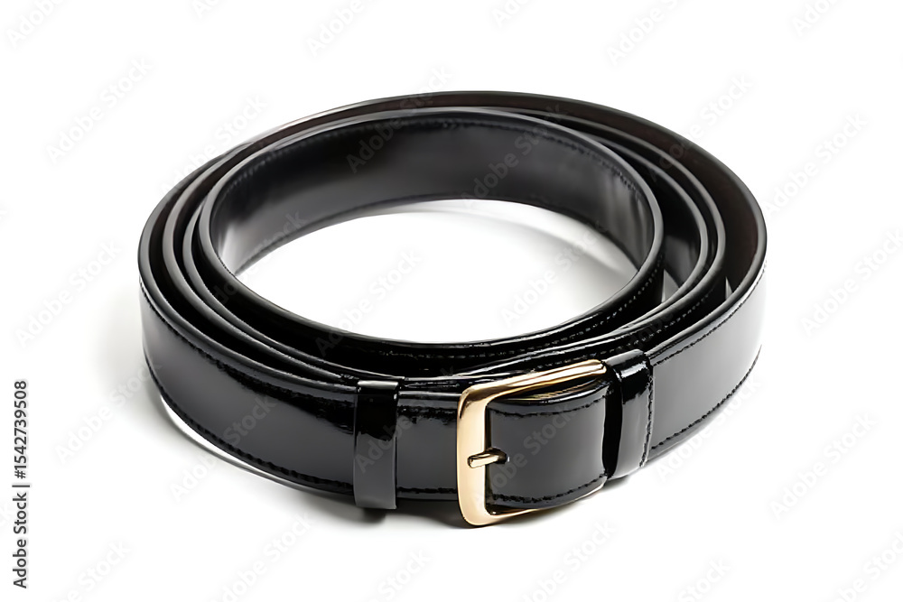 Elegant Black Leather Belt with Gold Buckle Fashion Accessory High-Gloss Finish Mens Womens Apparel Style Elegant Black Leather Belt with Gold Buckle Fashion Accessory High-Gloss Finish Mens Womens Apparel Style