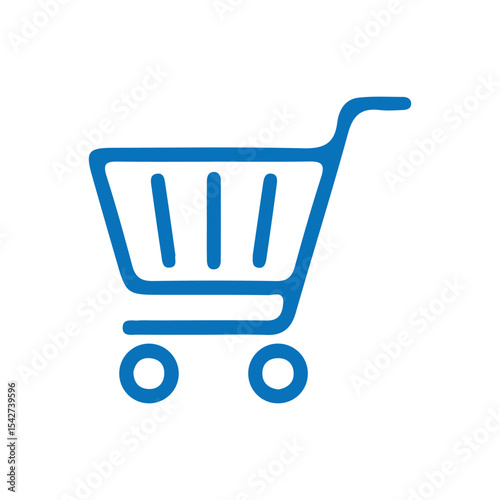 Simple E-commerce Cart Outline – Retail and Online Store Icon. Vector illustration eps 10