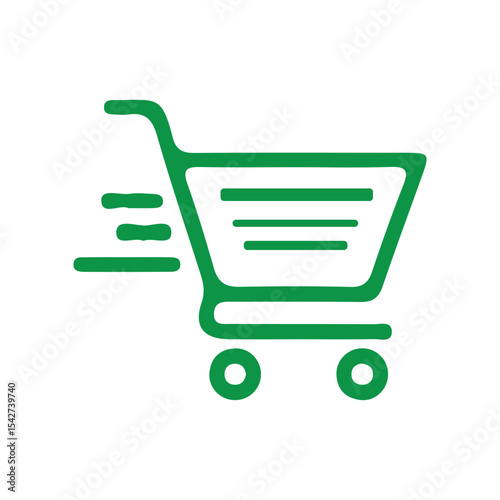 Simple E-commerce Cart Outline – Retail and Online Store Icon. Vector illustration eps 10