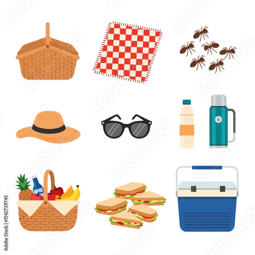 Picnic Essentials: Wicker Basket, Blanket, and More