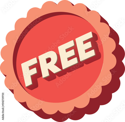 Red and peach free label design element