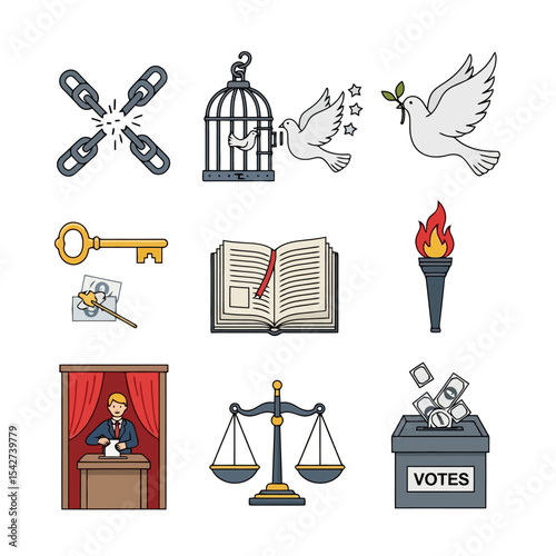 Symbolism Collection: Freedom, Justice, and Knowledge