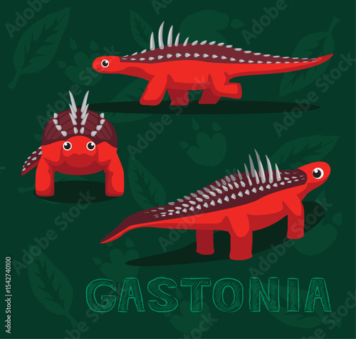 Dinosaur Gastonia Cartoon Vector Illustration