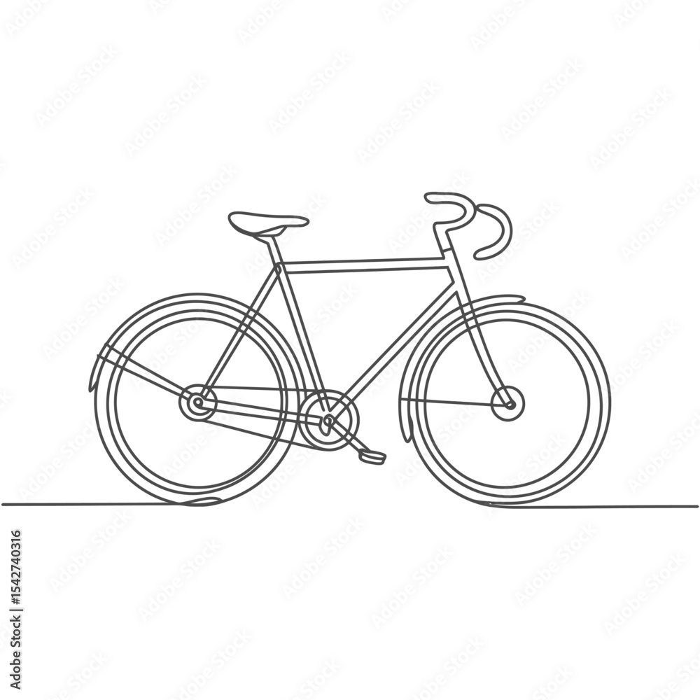 Fototapeta premium Continuous Line Drawing of a Classic Bicycle