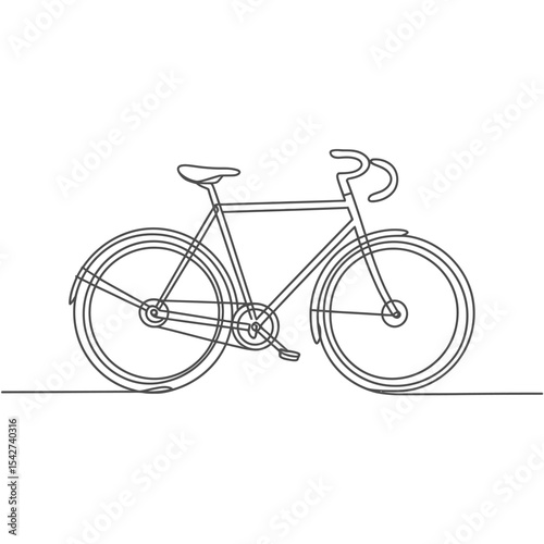Continuous Line Drawing of a Classic Bicycle