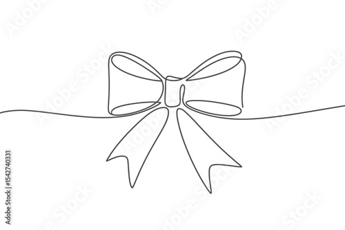Single Line Drawing of a Simple Bow