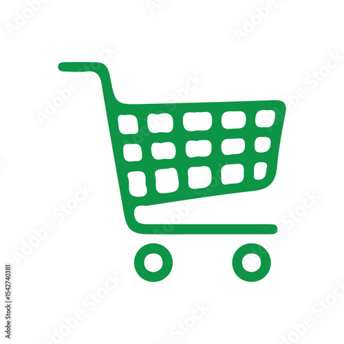 Flat Line Shopping Cart Vector – Web and App UI Element. Vector illustration