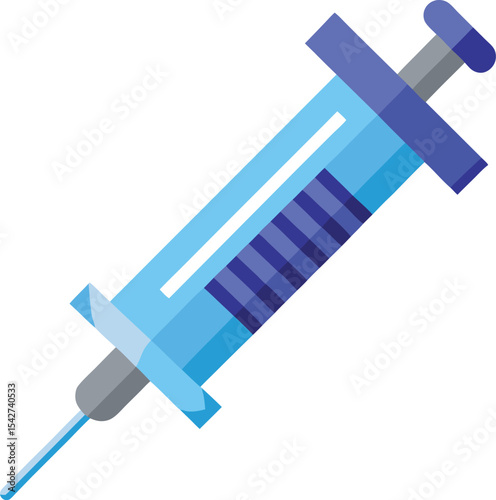 Flat design illustration of a medical syringe