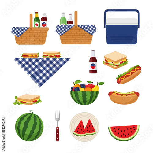 Picnic Feast: Summer Outing with Food and Drink