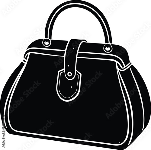 Purse Vector Silhouette Art Icon Illustration
