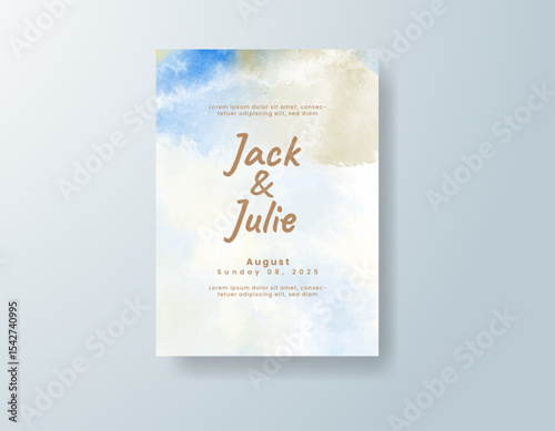 Watercolor wedding invitation card